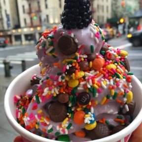 Gluten-free frozen yogurt with toppings from 16 Handles